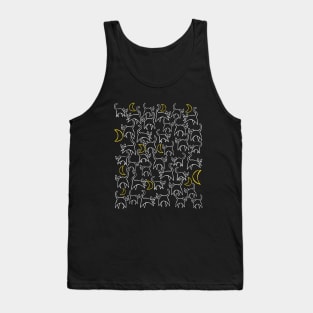 Halloween Black cats and moon Tank Top